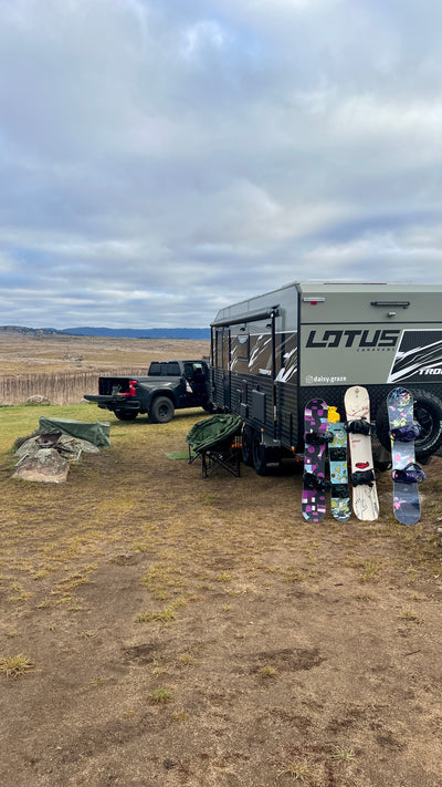 Testing our new Lotus caravan and a whirlwind trip to the snow